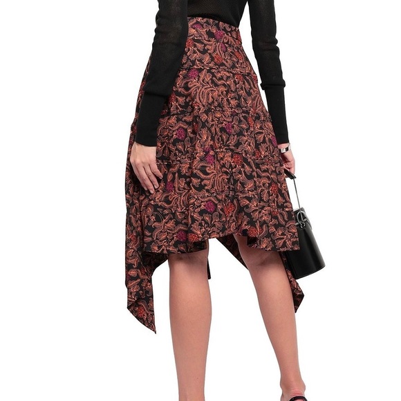 NEW PROENZA SCHOULER ASYMMETRIC PRINTED SKIRT - Picture 5 of 8